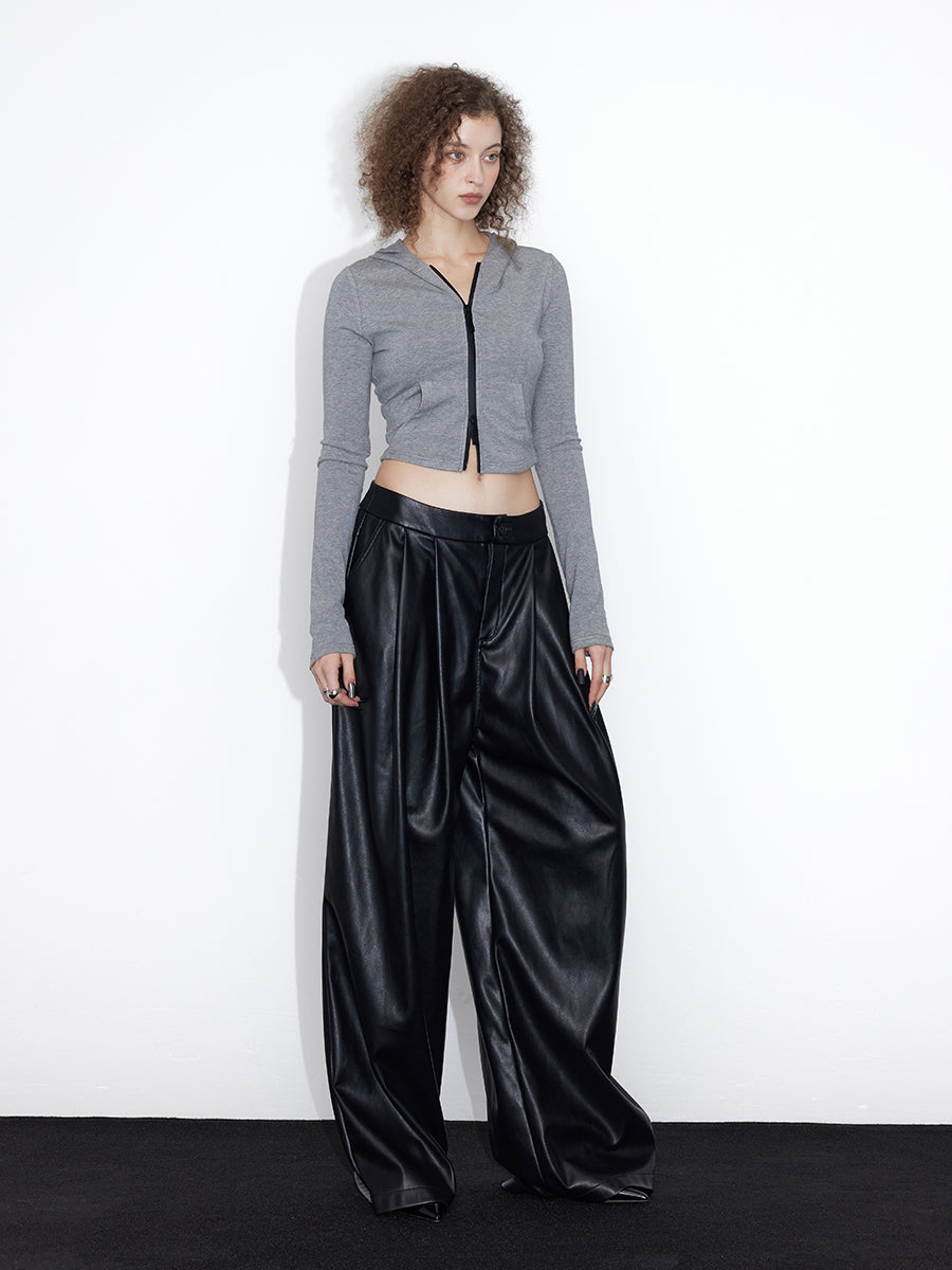 Leather Straight Smooth Cool Pants