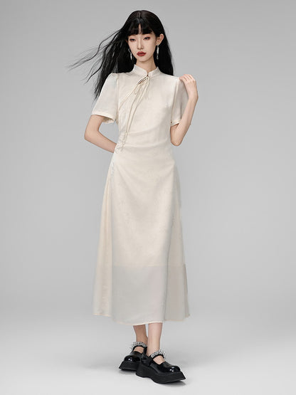 China Embroidery Sheer Long Simple Dress