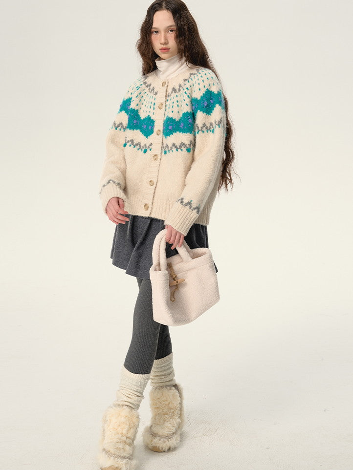 Retro Nordic Soft Hoodie-Muffler Knit