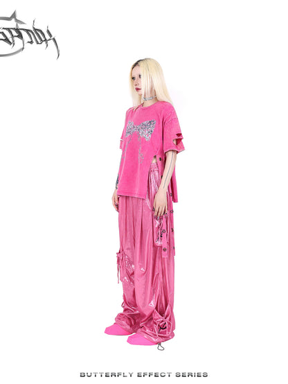 Ribbon Nichi Side-Cut Punk Oversize T-Shirt