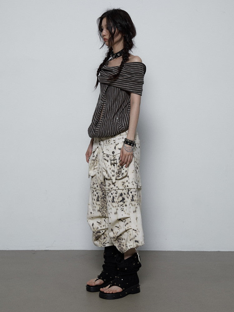 Leopard Casual Wide Half-Pants