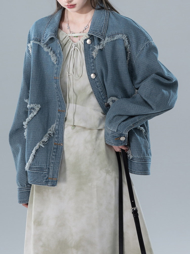 Denim Tassel Oversize Loose Casual Jakcet