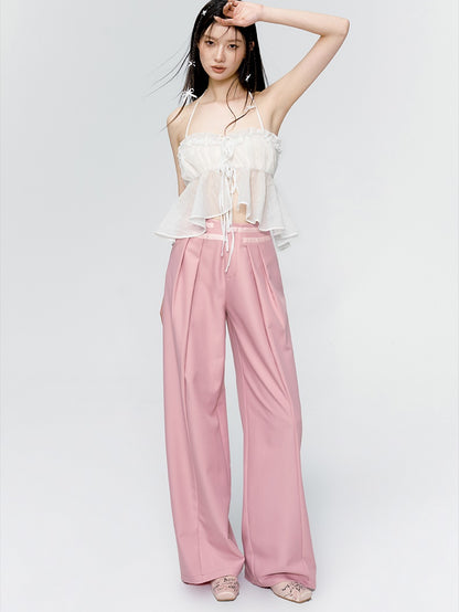 Wide-Leg Casual Straight Pants