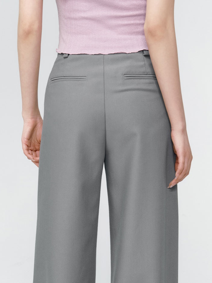 Wide-Leg Casual Straight Pants