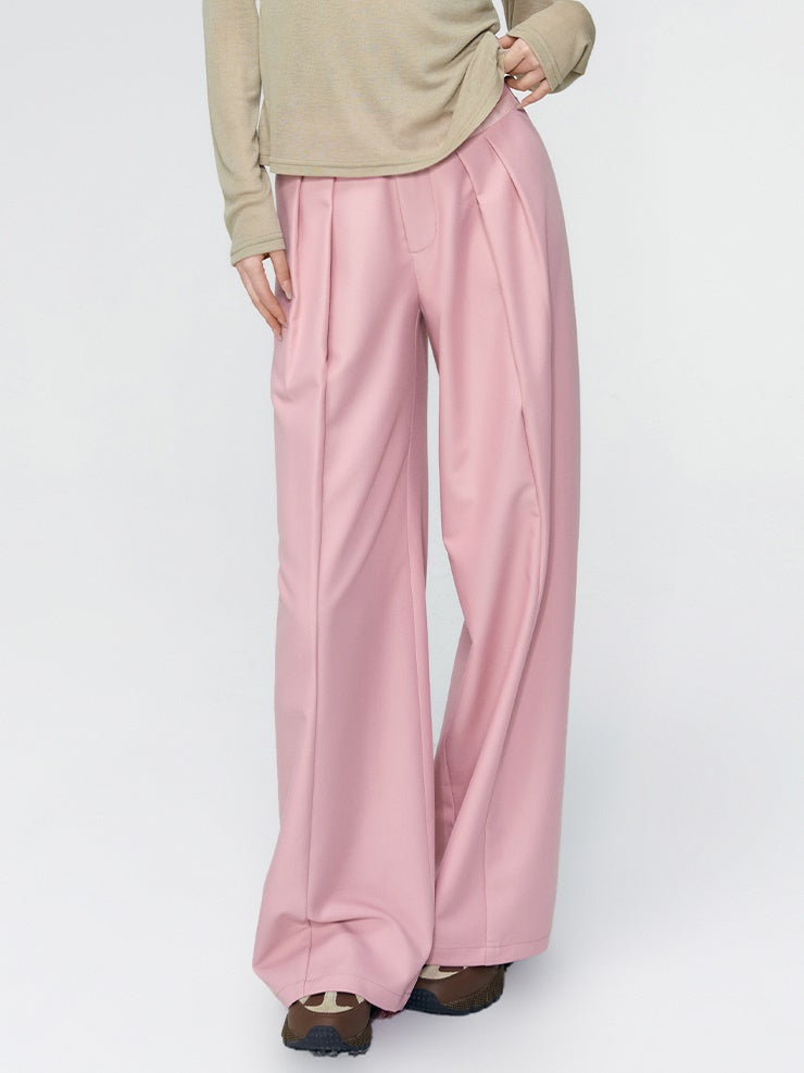 Wide-Leg Casual Straight Pants