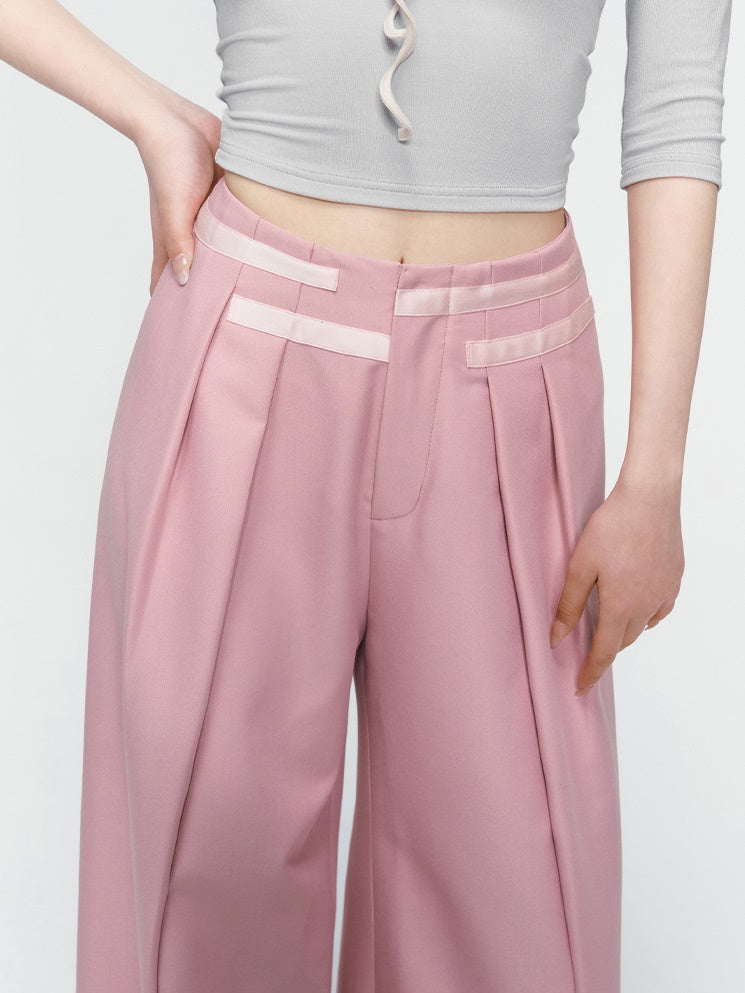 Wide-Leg Casual Straight Pants