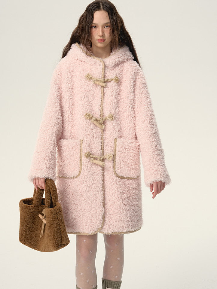 Ovresize Hoddie Rope Fluffily Warm Boa-Coat