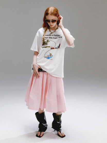 Unisex Oversize Oversize Casual Print -T -Shirt