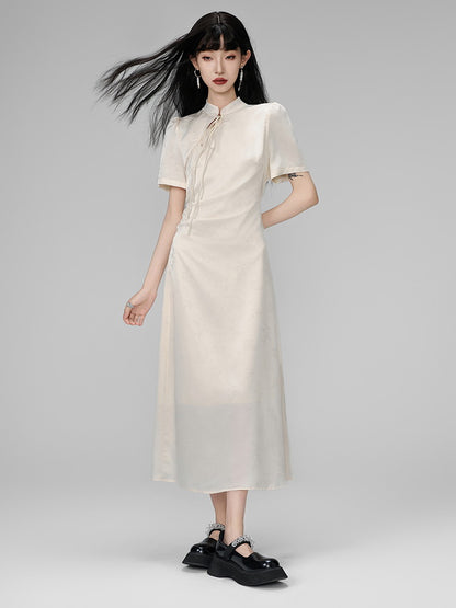 China Embroidery Sheer Long Simple Dress