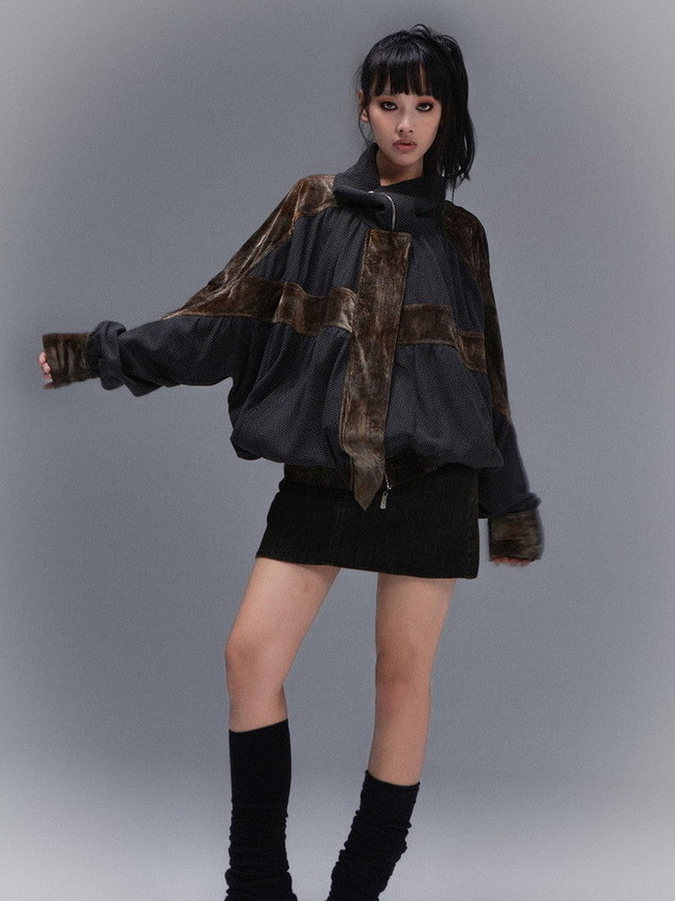 Off-Turtle Uv-Cut Thin Knit Dolman Cross Jacket