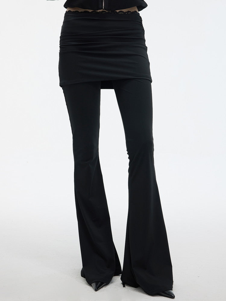 Plain Tight Nichi Skirt Flare-Pants7