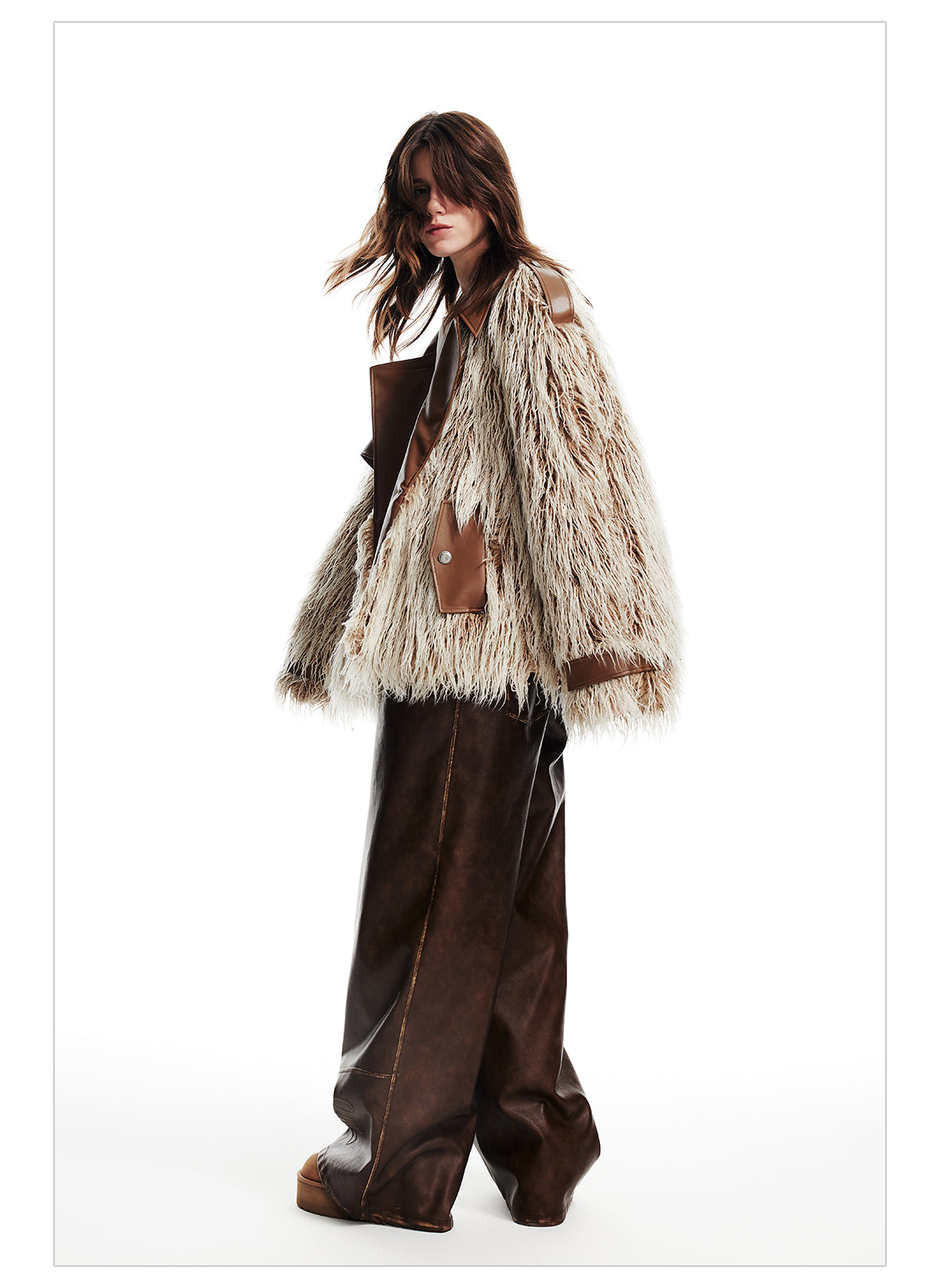 High-End-Nichi-Doppel-Zip-Leder-Mix-Retro Fur-Jacket