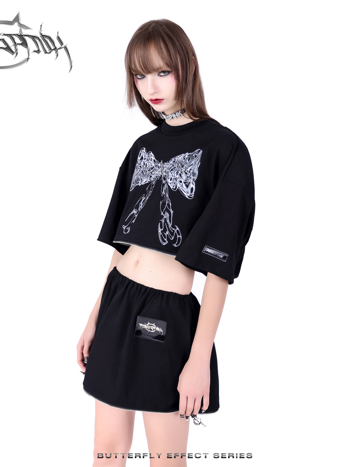 Zip 2Way Nichi Ribbon Unique Oversize T-Shirt