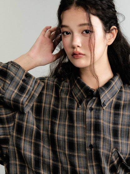 Checked Ovresize Casual Flannel-Shirt