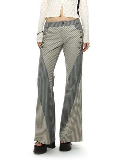 Stripe Unique Flare Wide Nichi Pants