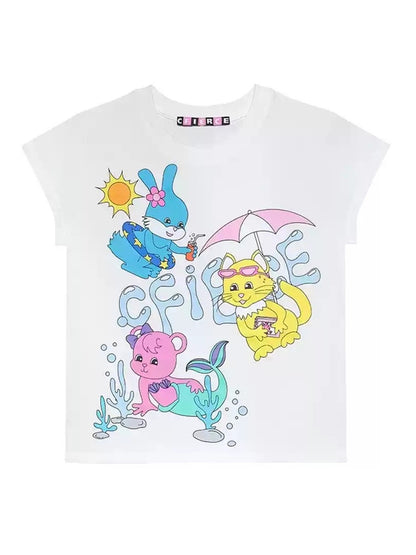 Fancy Animal Casual Pop Crew-Neck T-Shirt