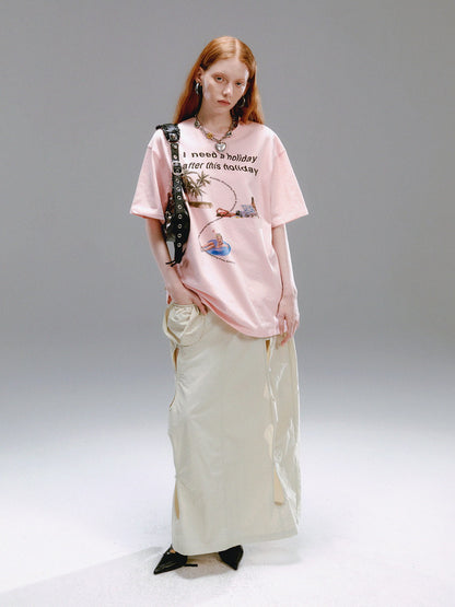 Unisex Oversize Oversize Casual Print -T -Shirt