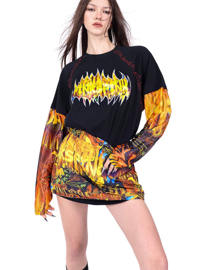 2Way Drawstring Fire Nichi Flashy Skirt