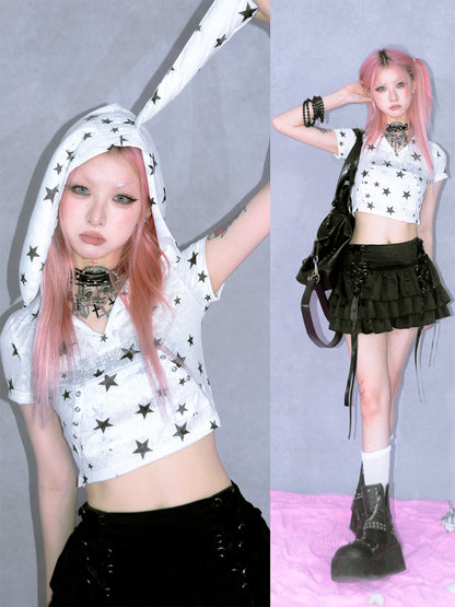 Cropped Star Casual Pop Cutsew