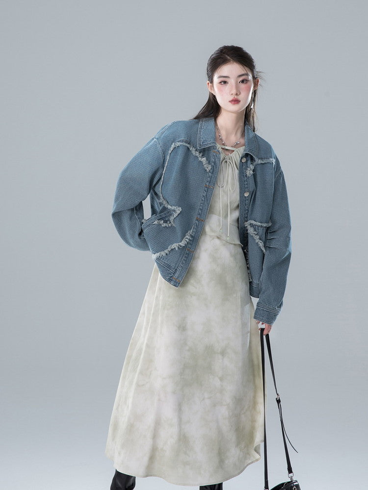 Denim Tassel Oversize Loose Casual Jakcet