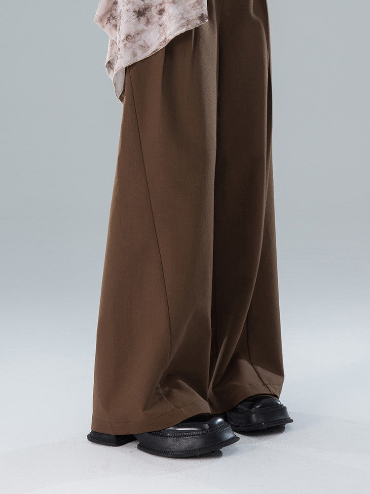 Casual Straight Simple High-Waist Wide-Pants