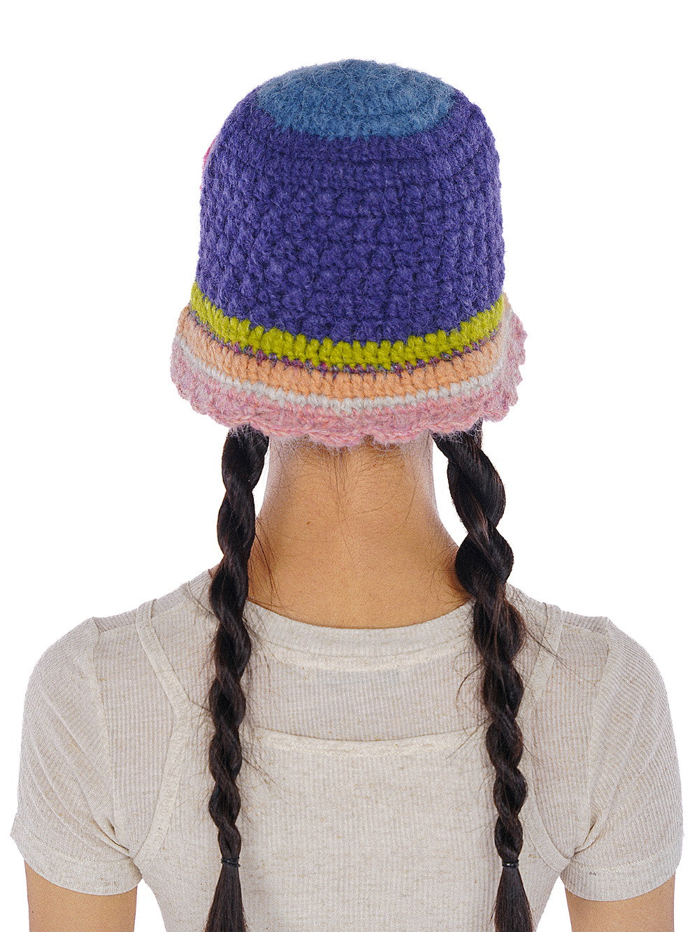 Crochet Knit Colorful Border Ribbon Hat – ARCANA ARCHIVE