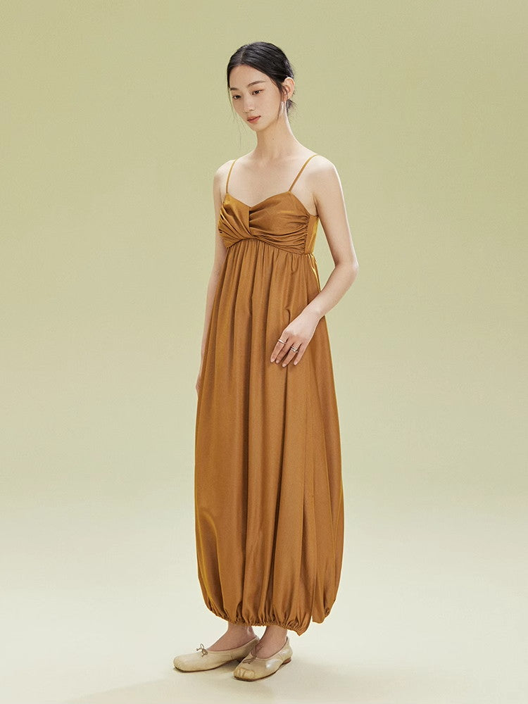 Twist Camisole Balloon Long Dress