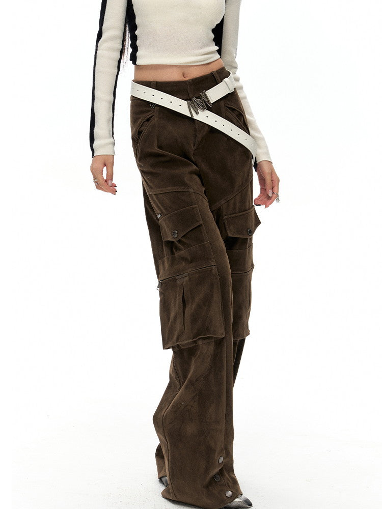 Side-Pocket Casual Wide Straight Cargo-Pants