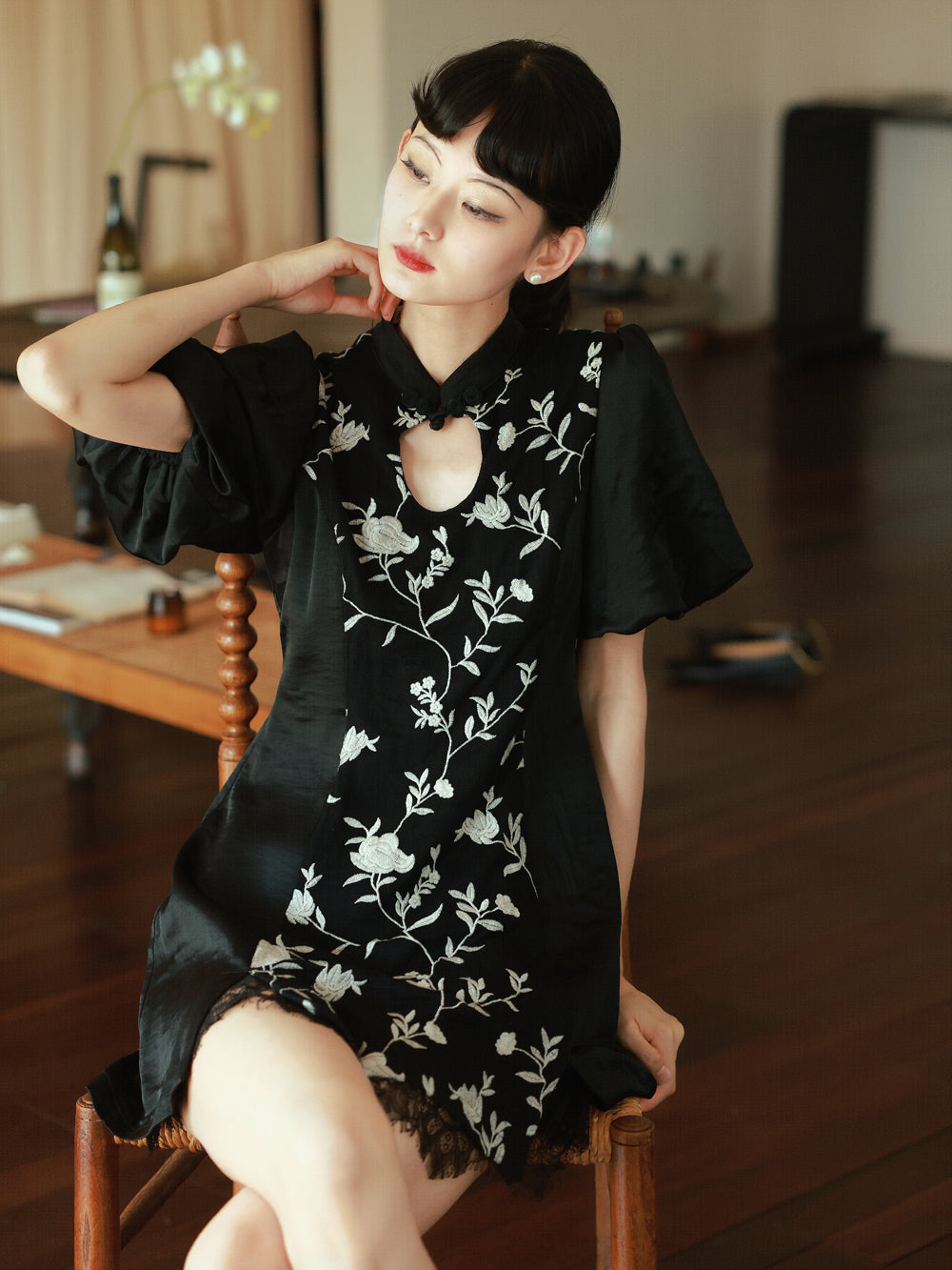 Embroidery Lace Flower Mini One-Piece