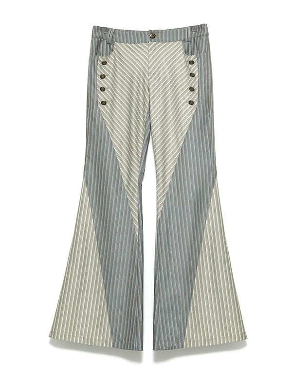 Stripe Unique Flare Wide Nichi Pants