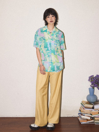 Refreshing Oversize Handwrite Flower Shirt