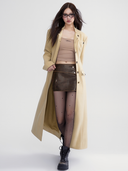 Kurve edelwolle formale Flare Plain Longcoat