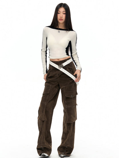 Side-Pocket Casual Wide Straight Cargo-Pants