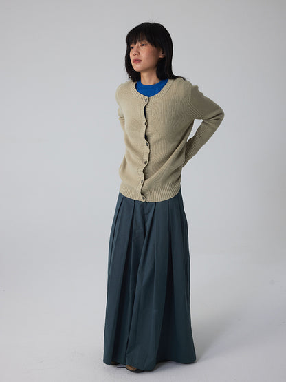 Knit Crew-Neck Simple Chic Retro Cardigan