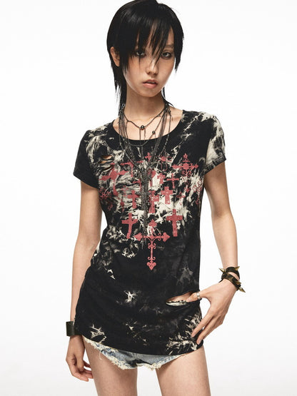 Tie-Dye Cross Punk Nichi T-Shirt