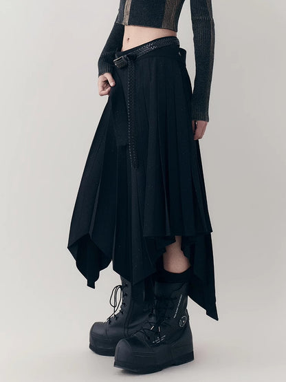 Asymmetry Plain Simple Flare Long-Skirt