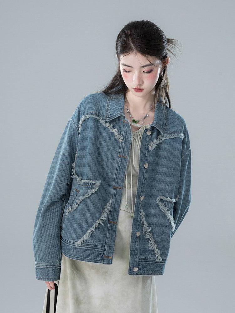 Denim Tassel Oversize Loose Casual Jakcet