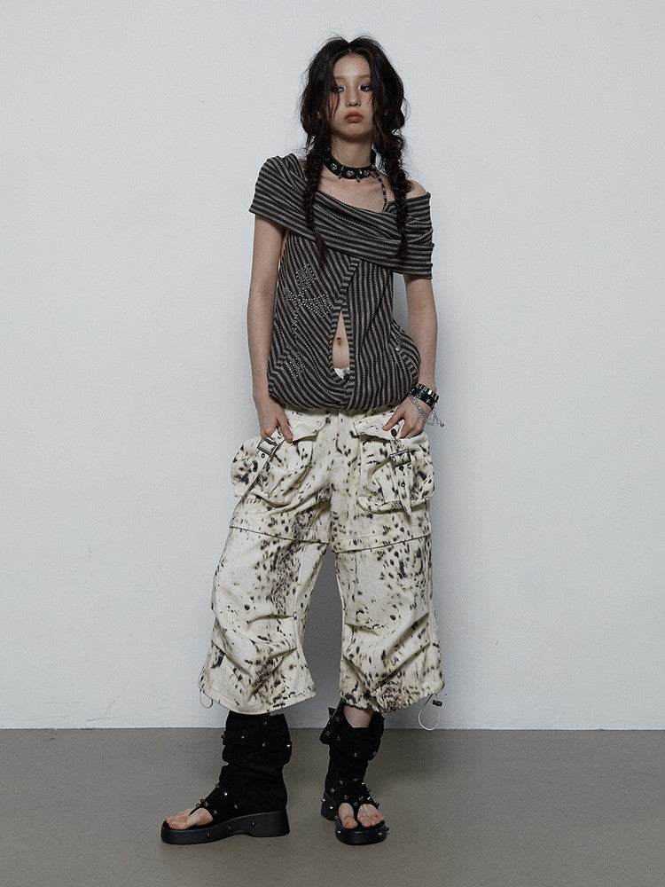 Leopard Casual Wide Half-Pants