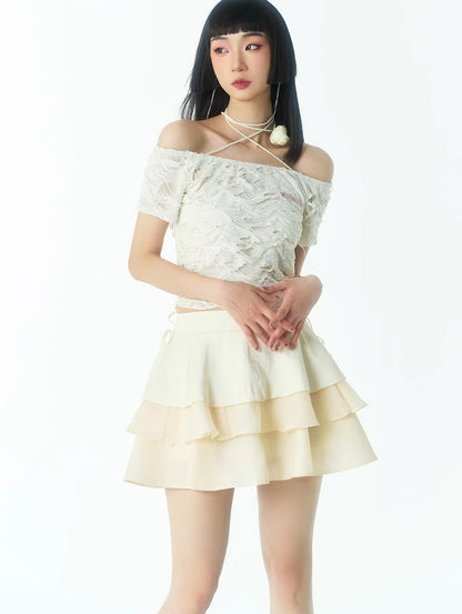 Flare Tiered Cake Chic Classy Retro Mini-Skirt