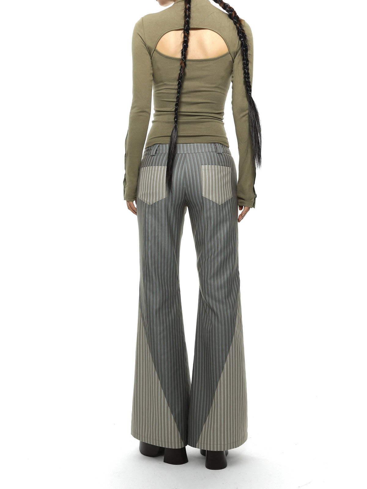 Stripe Unique Flare Wide Nichi Pants