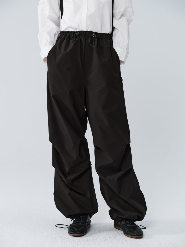 Drawstring Plain Loose Relax Straight Pants