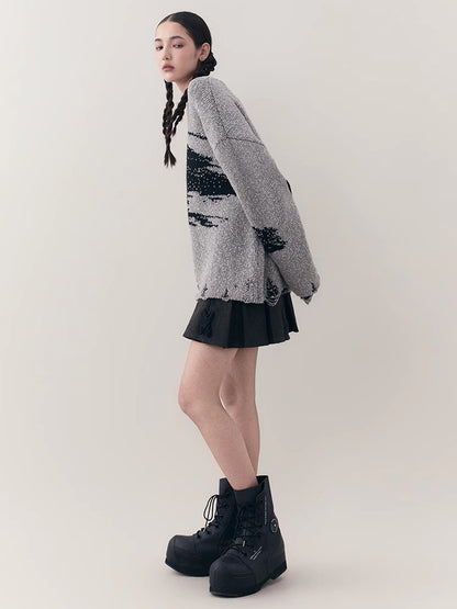 Damage Retro Oversize Drop-Shoulder Chic Knit