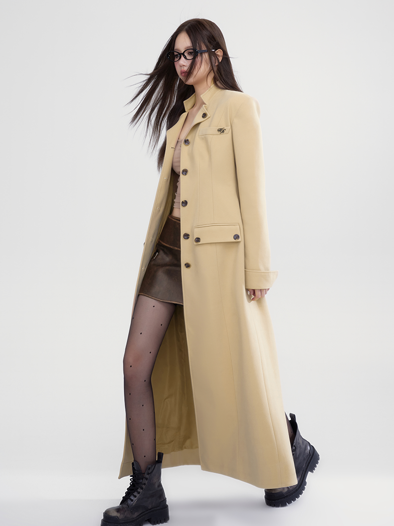 Kurve edelwolle formale Flare Plain Longcoat