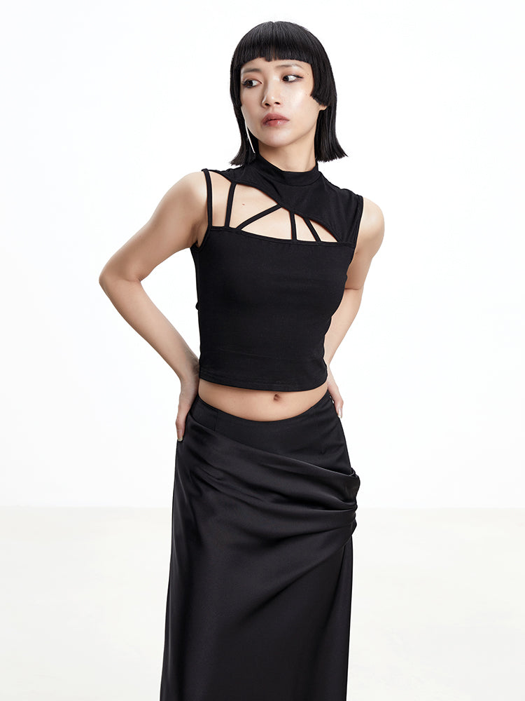 Nichi Asymemtry Cropped Tight Cutsew