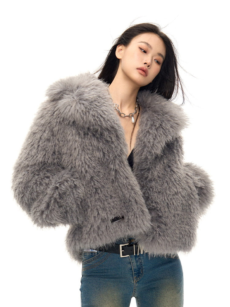 Plain Fluffily Warm Winter Fur-Jacket