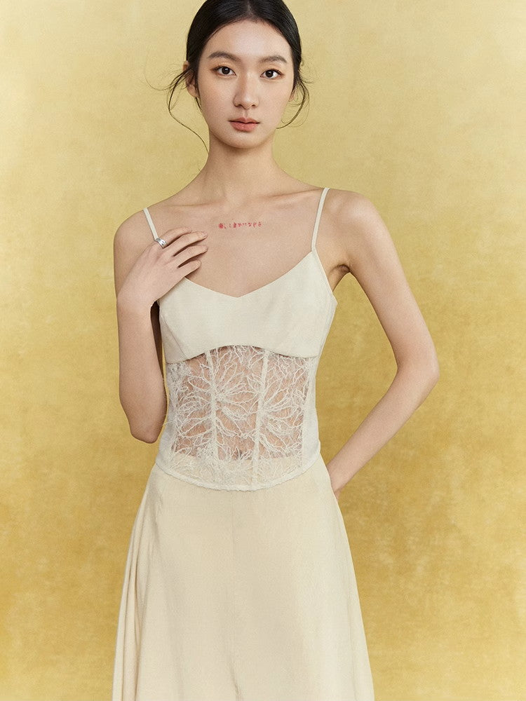 Lace Mesh Flower Elegant Nichi Sexy Plain Camisole