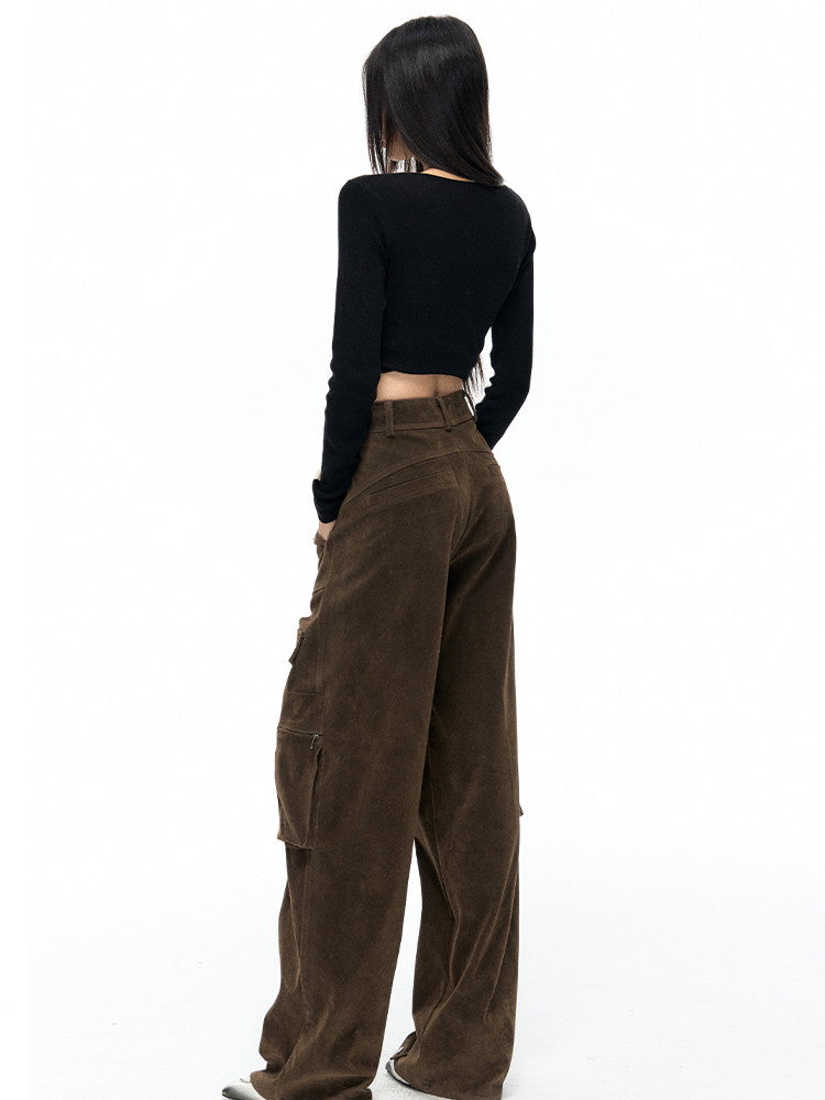 Side-Pocket Casual Wide Straight Cargo-Pants