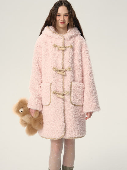 Ovresize Hoddie Rope Fluffily Warm Boa-Coat