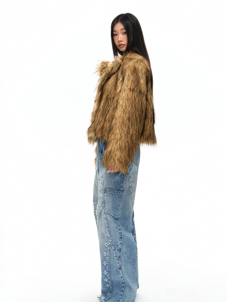 High-End Plain Fluffily Warm Winter Fur-Jacket – ARCANA ARCHIVE