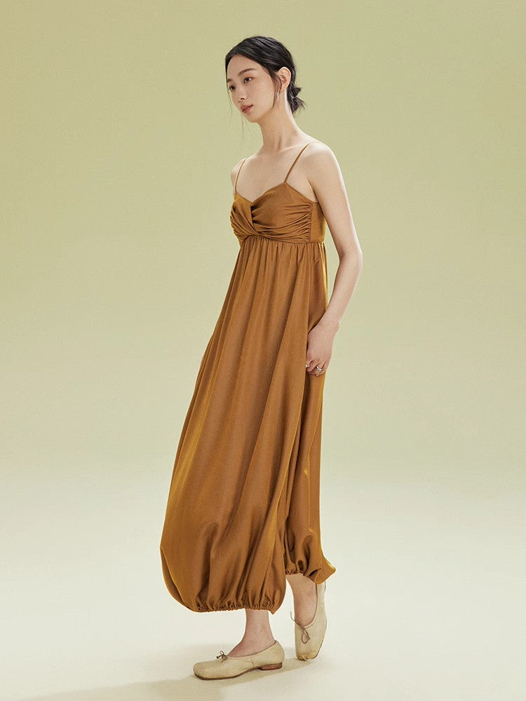 Twist Camisole Balloon Long Dress